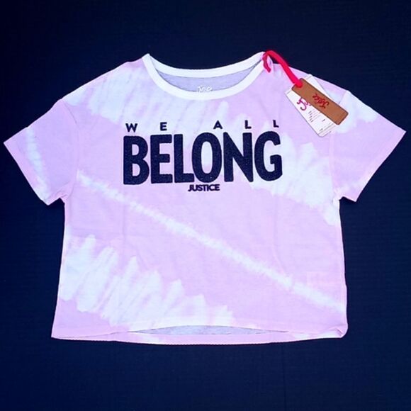 Girls Justice We All Belong Top and Shirt Size 7/8 - Picture 1 of 3